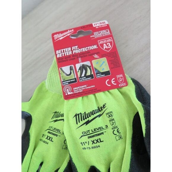 Milwaukee 48-73-8934, 11"/2XL Nitrile Level 3 Cut Resistant Poly Dipped Gloves - Picture 2 of 4